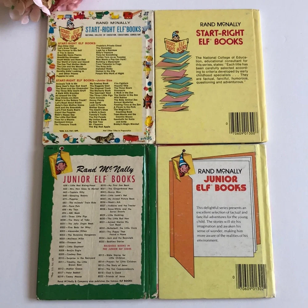 ELF BOOKS Rand McNally Junior Elf Books retro childrens books Vintage